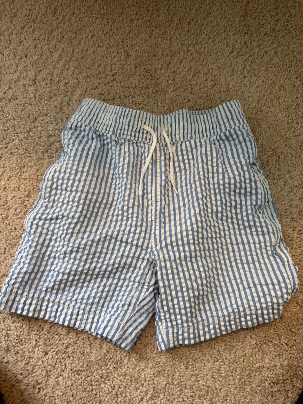 J. Crew Blue and White Seersucker Drawstring Athletic Shorts